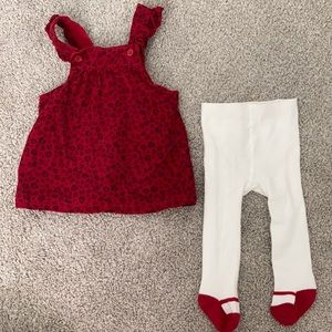 2-Piece Red Leopard Tee & Jumper Set